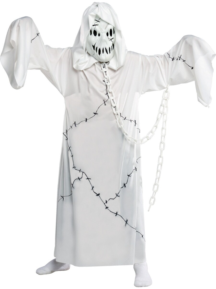 Child Boy&#x27;s Cool Ghoul Ghost White Costume And Mask