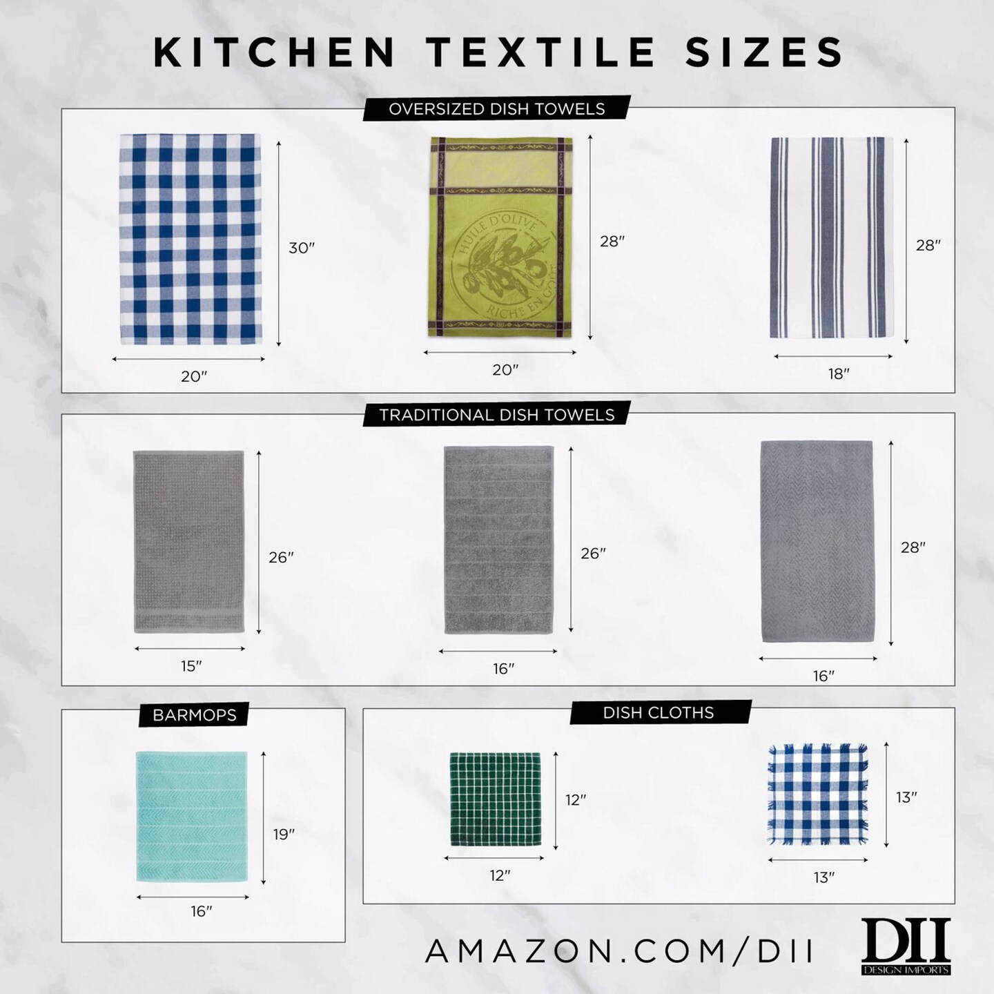 Contemporary Home Living Gingham Heavy Duty Kitchen Dish Towels - 28&#x22; - Blue and Green - Set of 4