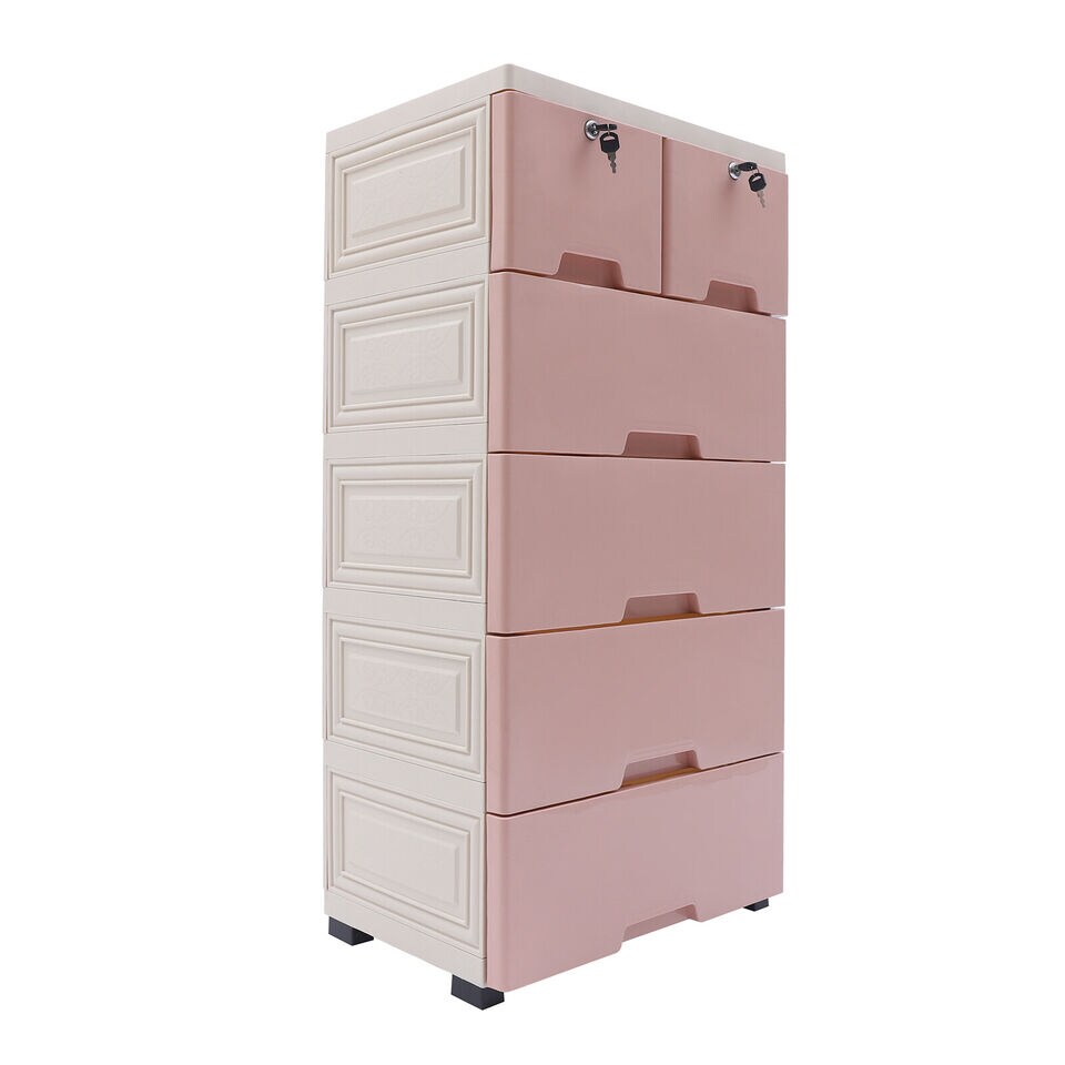  6 Plastic Storage Drawers Organizer, Closet Dresser