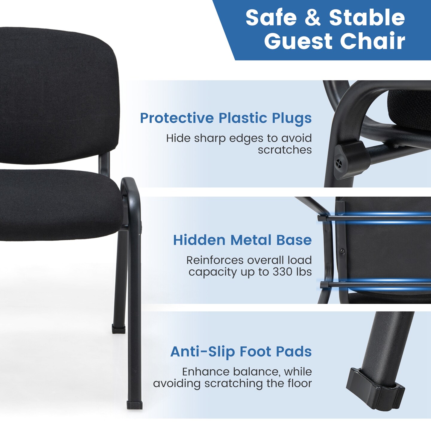 Costway Office Guest Chair Stackable Reception Chair Waiting Conference Room
