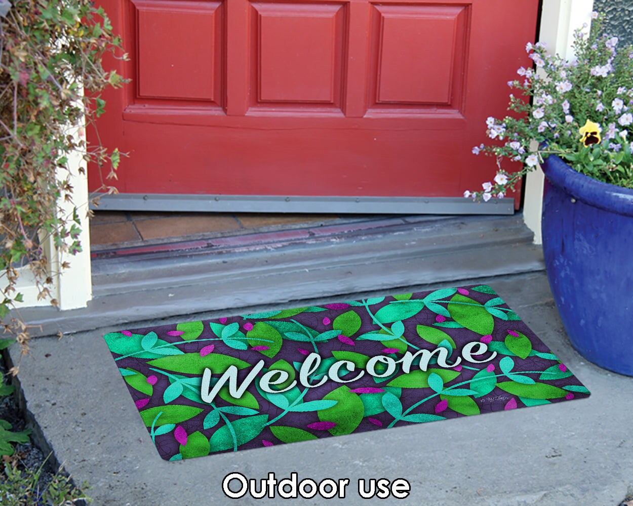 Spring Leaves Welcome Door Mat (18 x 30&#x22;)