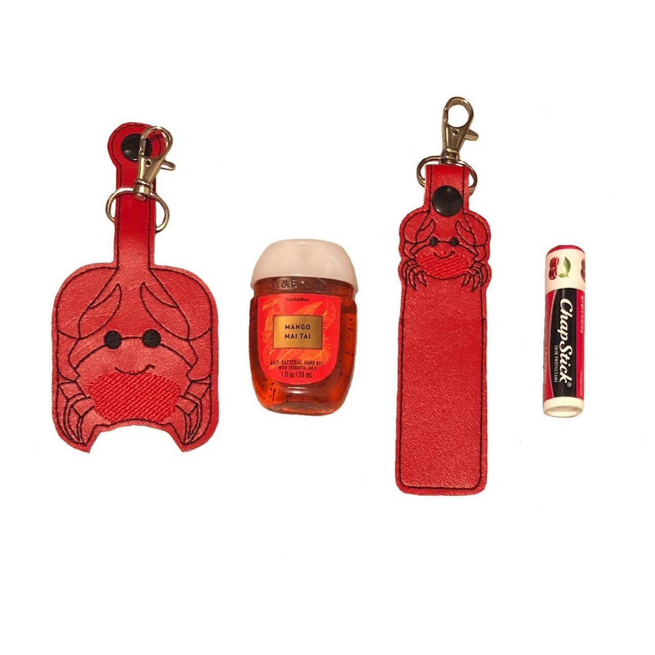 Suobstales 3-teiliges Travel Bottle Keychain Set – Mit Lippenstift- & Desinfektionshalter
