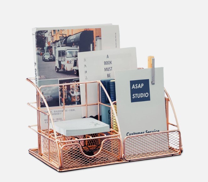 Pen Holder Desk Organizers with Drawer Desktop Organizer Mesh Desk Organizer