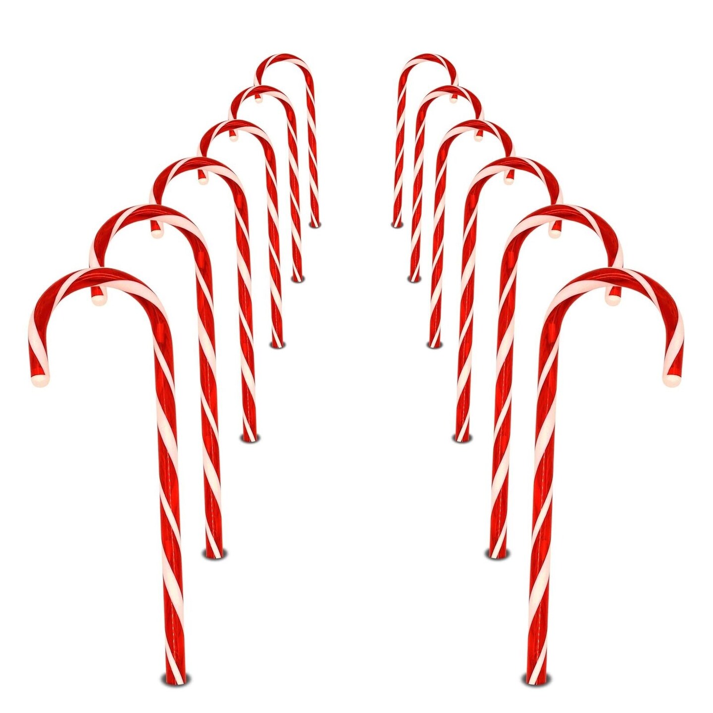 12 Sets Christmas Candy Cane Pathway Lights