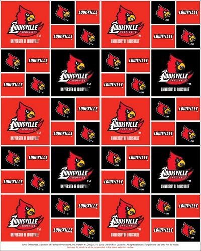 Sykel Enterprises-University of Louisville Cotton Fabric-Louisville Cardinals Geometric Cotton Quilting Fabric