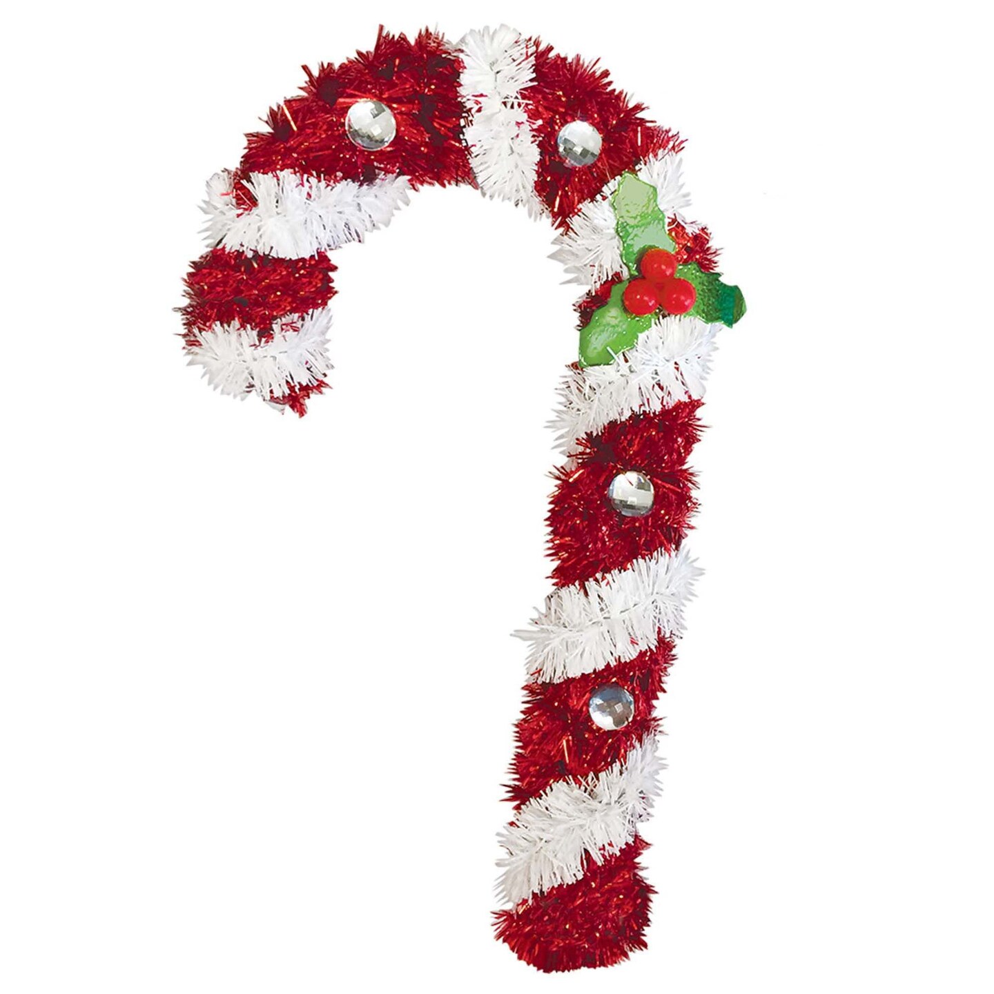 Hanging Tinsel 3D Candy Cane Decoration