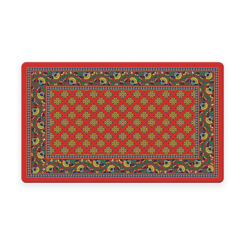 French Paisley - Red Door Mat (18 x 30&#x22;)