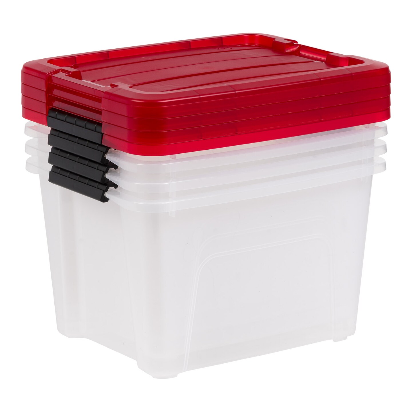 IRIS USA 20 Qt. Plastic Storage Bins with Lids, Clear, Latching, Stackable, Totes 4Pk
