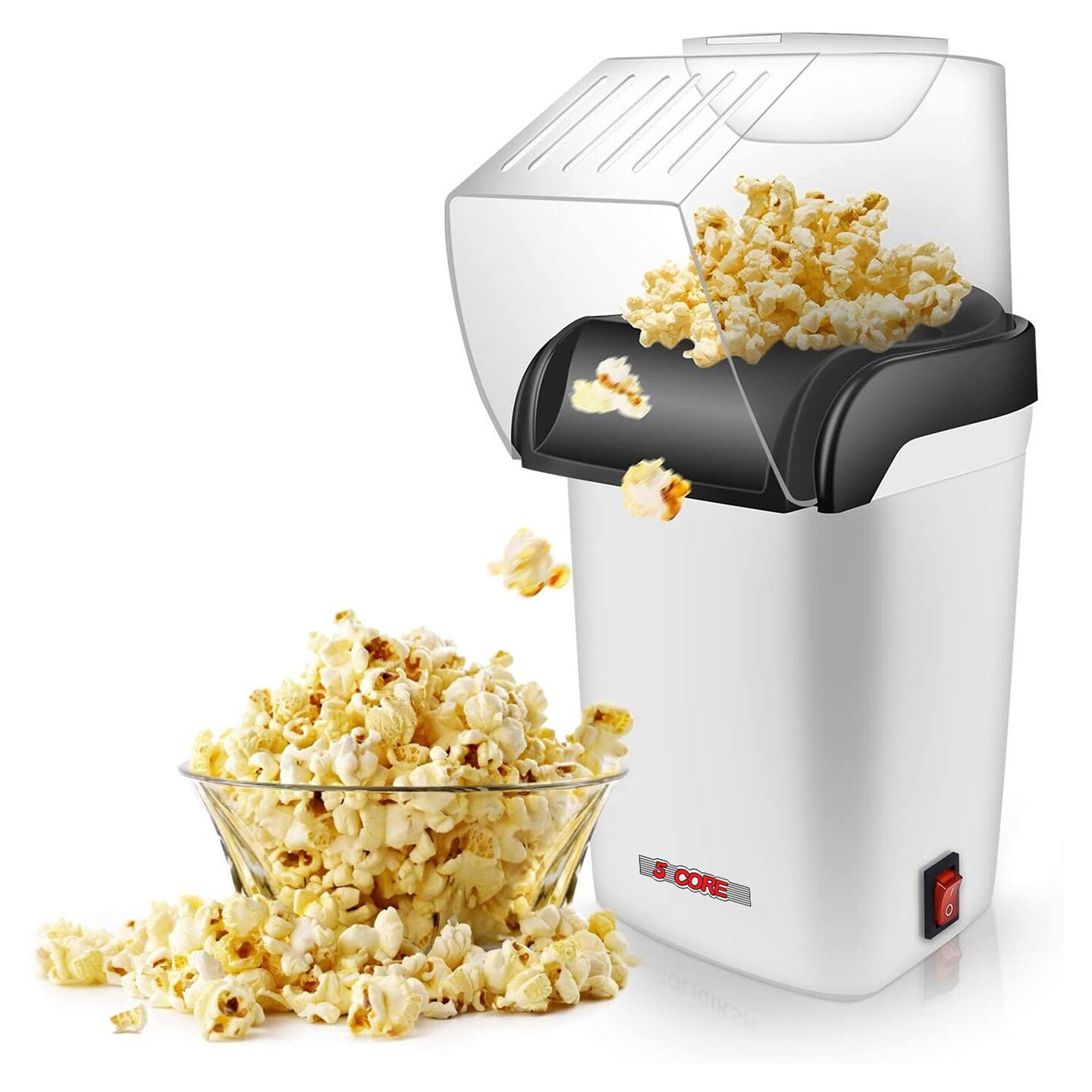 5 Core Popcorn Machine Hot Air Electric Popper Kernel Corn Maker BPA Free No Oil Pop B