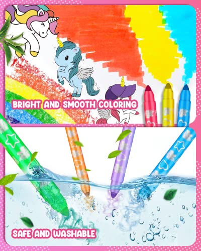 Art Supplies for Kids - Unicorn Art Set - Painting, Drawing Art Kit with Washable Markers, Double-Tip Pens, Coloring Book, Sketch Pad - Beginners Art Case Gift for Girls (Age 3-12)