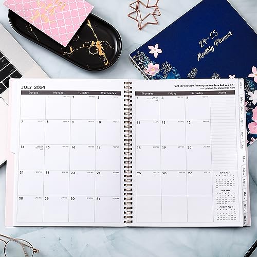 Monthly Planner 2024-2025, Jan. 2024 - Dec. 2025, 9&#x22; x 11&#x22;, 2 Year Monthly Planner with Monthly Tabs, Thick Paper, Double-Size Pocket, Great Organizer
