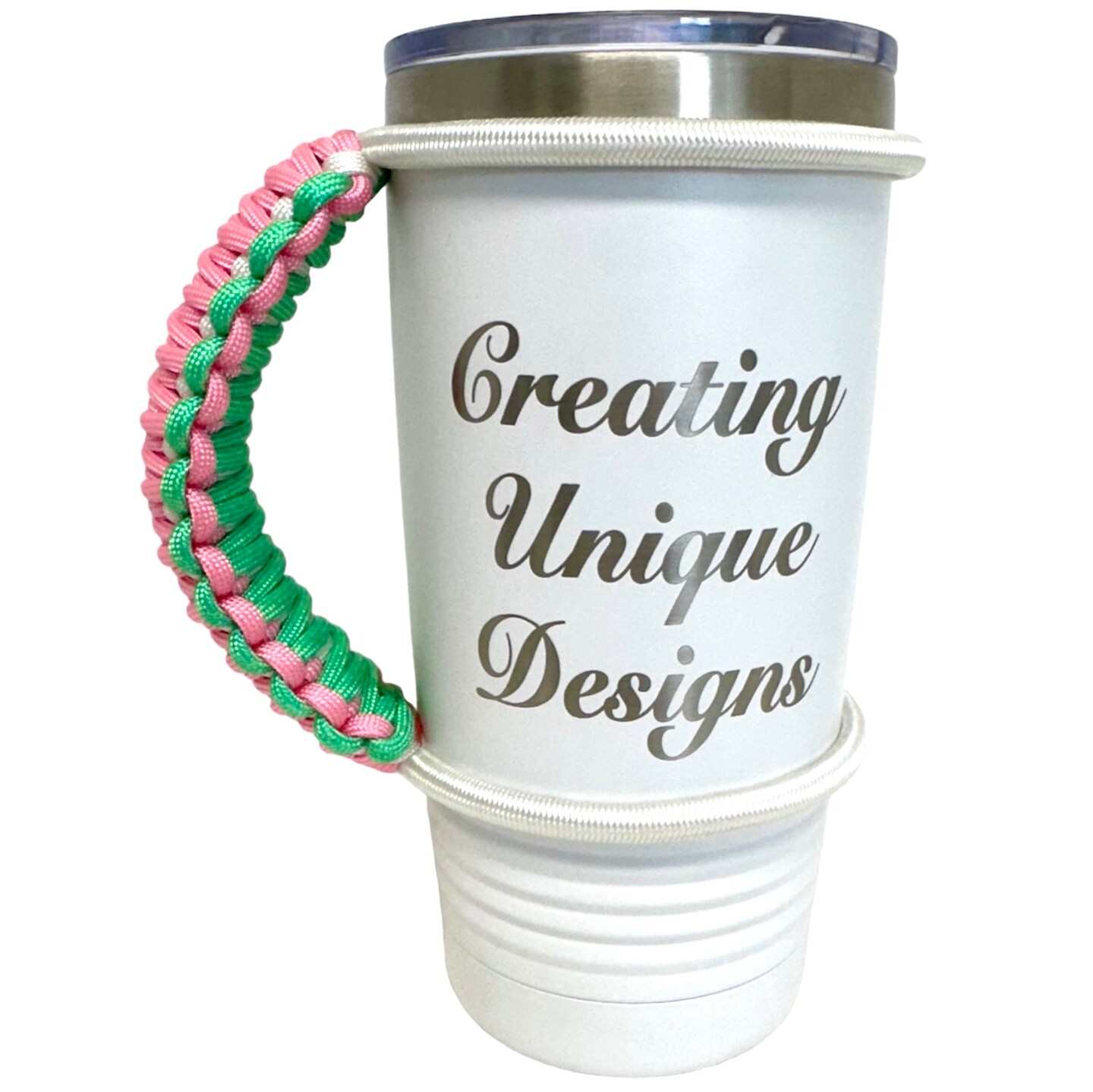 Solid Rose Pink Tumbler Handle, Stretchable Cord, Customizable Paracord  Handle for Coffee Cup, Fits Epoxy Coated Tumblers