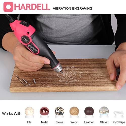 HARDELL 24W Engraver Tool for Metal, Engraving Pen with Stencil