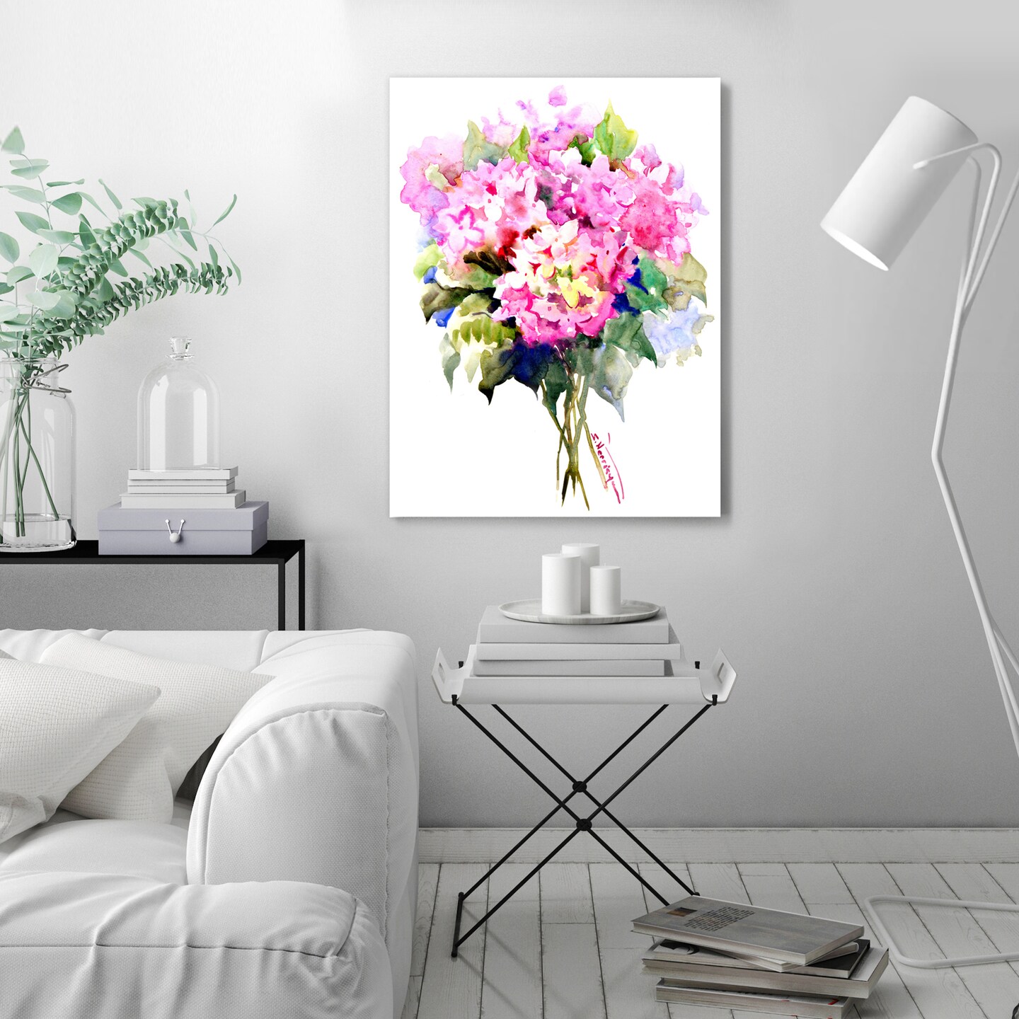 Hydrangea Flowers by Suren Nersisyan  Gallery Wrapped Canvas - Americanflat