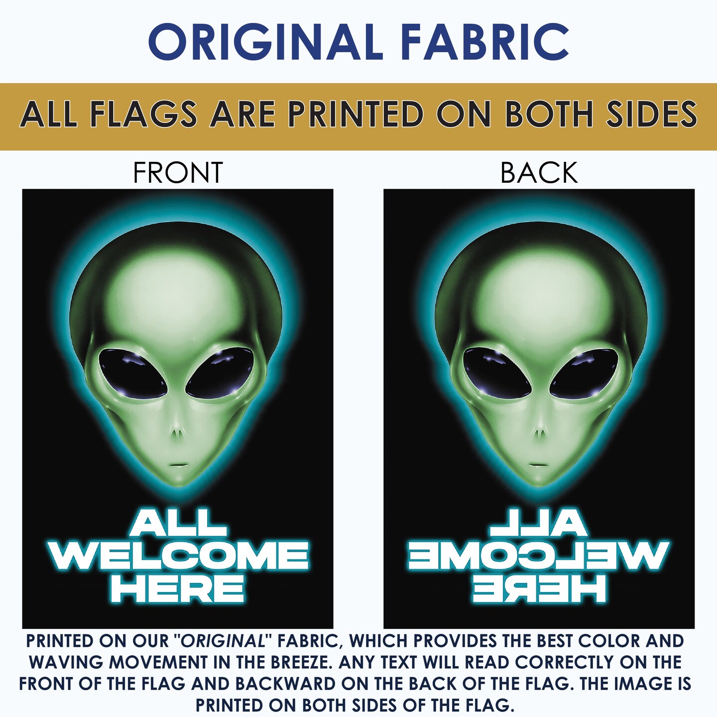 Aliens Welcome Here Decorative Ufo Flag