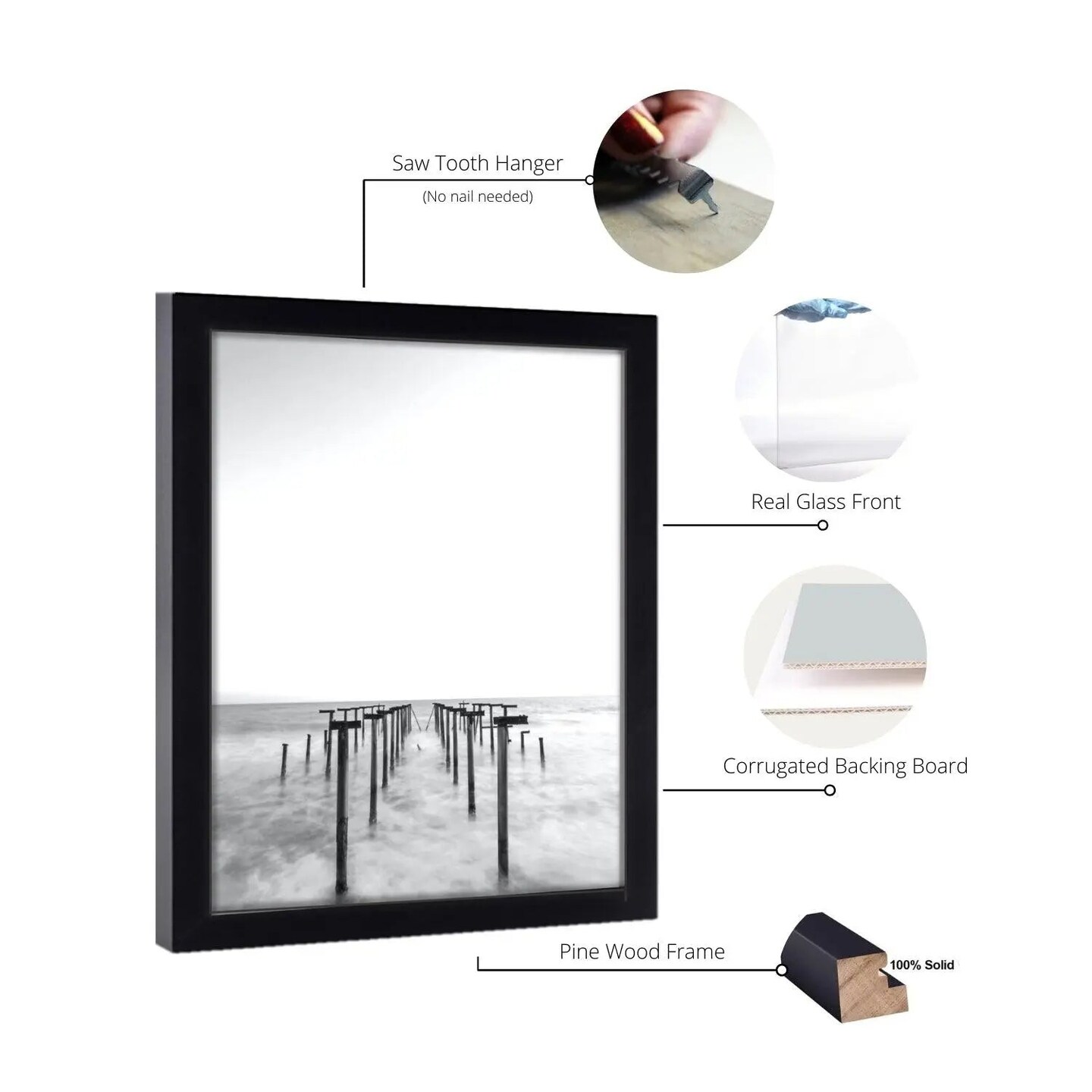 Gallery Wall Panoramic Frames 8x24 Picture Frame Black 8x24 Frame