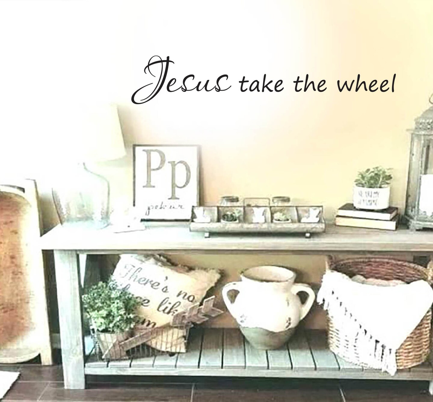 Christian Entryway Family Wall Art Decor Decal JESUS Take the Wheel Sign Making Vinyl