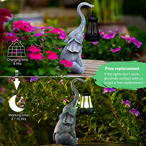 Elephant Statue for Garden Decor with Gift Appeal - Ideal Gifts for Women, Mom or Birthdays, Beautifully Crafted Outdoor &#x26; Home Decor to Wow Your Guests (11&#x22; Elephant)