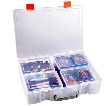 Art & Craft Organizer with Handle, Clear Storage Bins Container for Organizing  Tool, Craft, Bead, Lego, Sewing