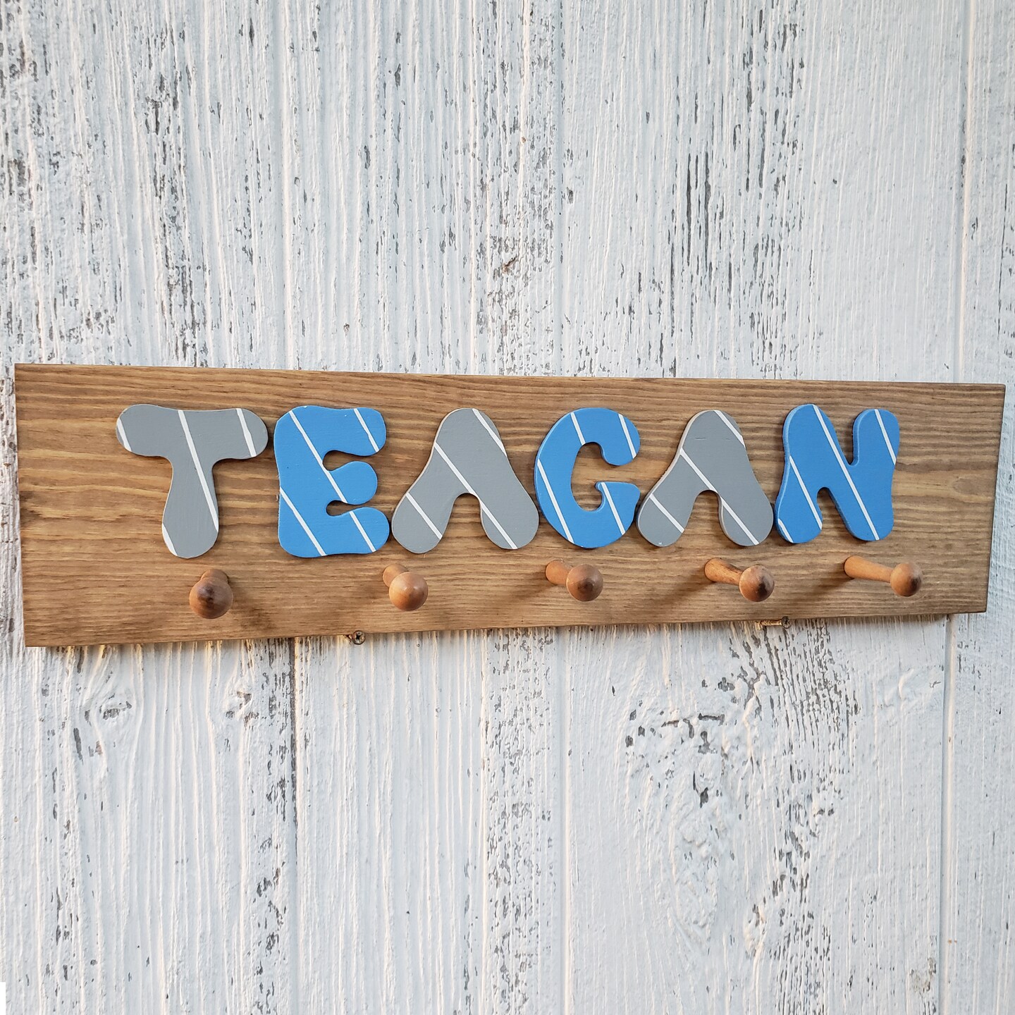 Custom Vintage Coat Rack - Personalize Your Kids' Room Decor - Hand made one of a kind and Personalized name Racks product 2