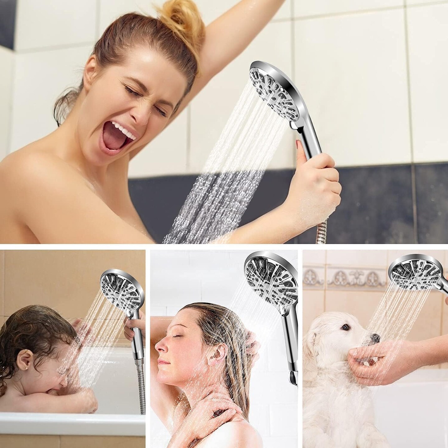 Handheld Shower Head Set With Hose 