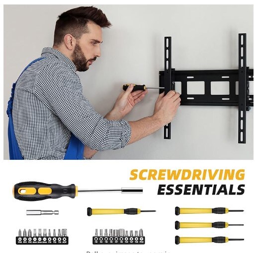 40-Piece Home Tool Kit with Carrying Case, Small Basic Hand Tool Set Ideal for DIY Construction, Home Maintenance, and Woodworking