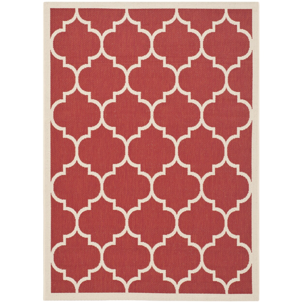 Safavieh Outdoor Cy6914-248 Courtyard Collection Red / Bone Rug Area Rug Carpet