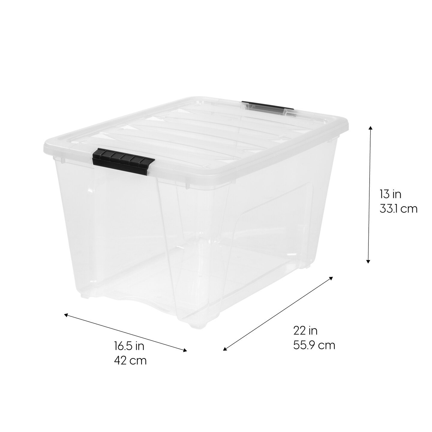 IRIS USA 53 Quart Stackable Plastic Storage Bins with Lids and Latching  Buckles, 6 Pack - Clear, Containers with Lids and Latches, Durable Nestable  Closet and Garage Totes, Organizing Tub Boxes