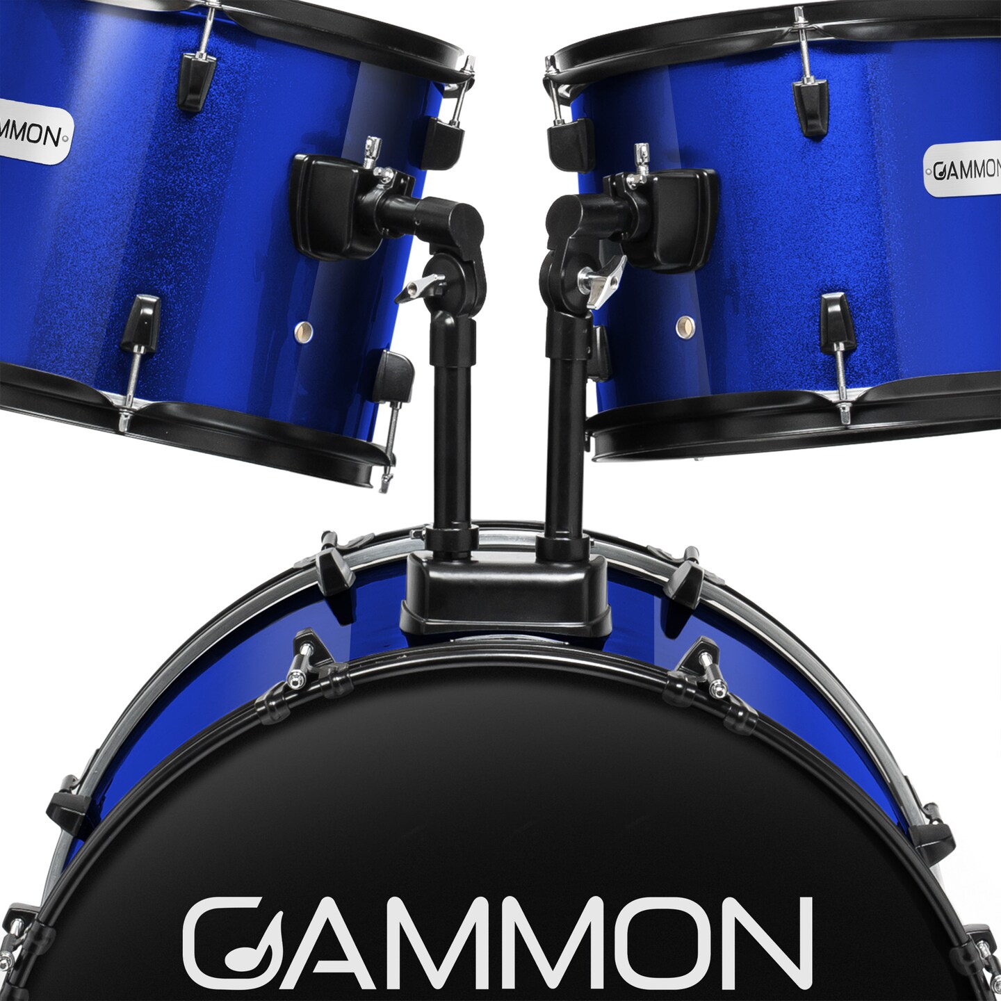 Gammon Percussion Full Size Complete Adult 5-Piece Drum Set with Cymbals, Stands, Stool, and Sticks