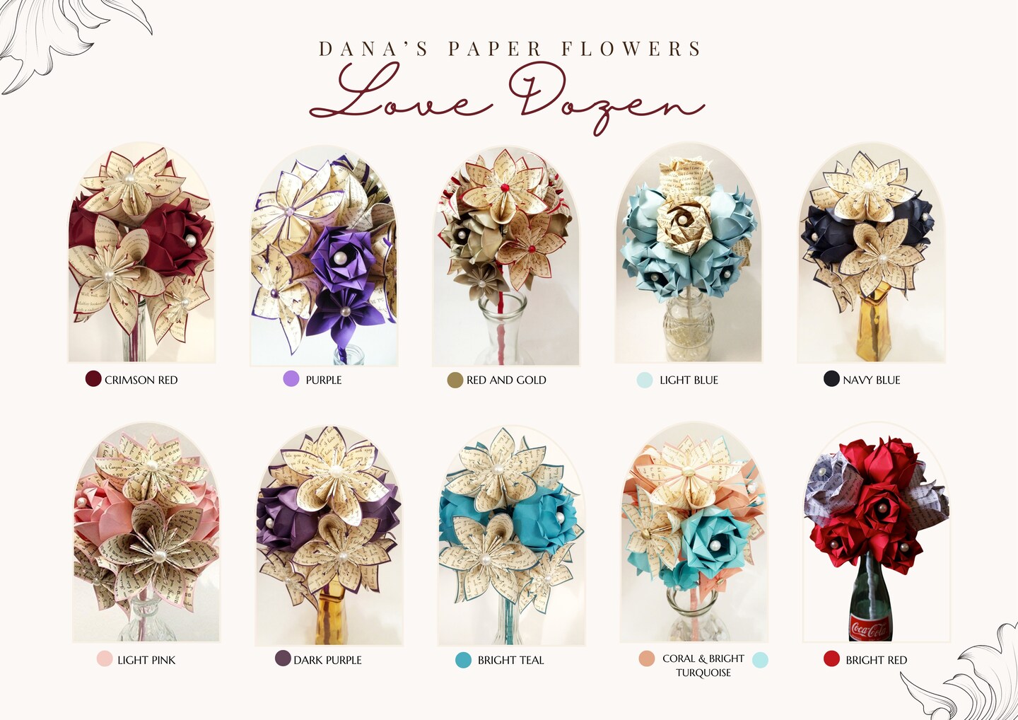 Handmade Paper Flowers | Paper Flower Bouquet | Custom Bouquet | 2024 Personalized Bouquet | Paper Rose Bouquet | 1st Anniversary Paper Gift