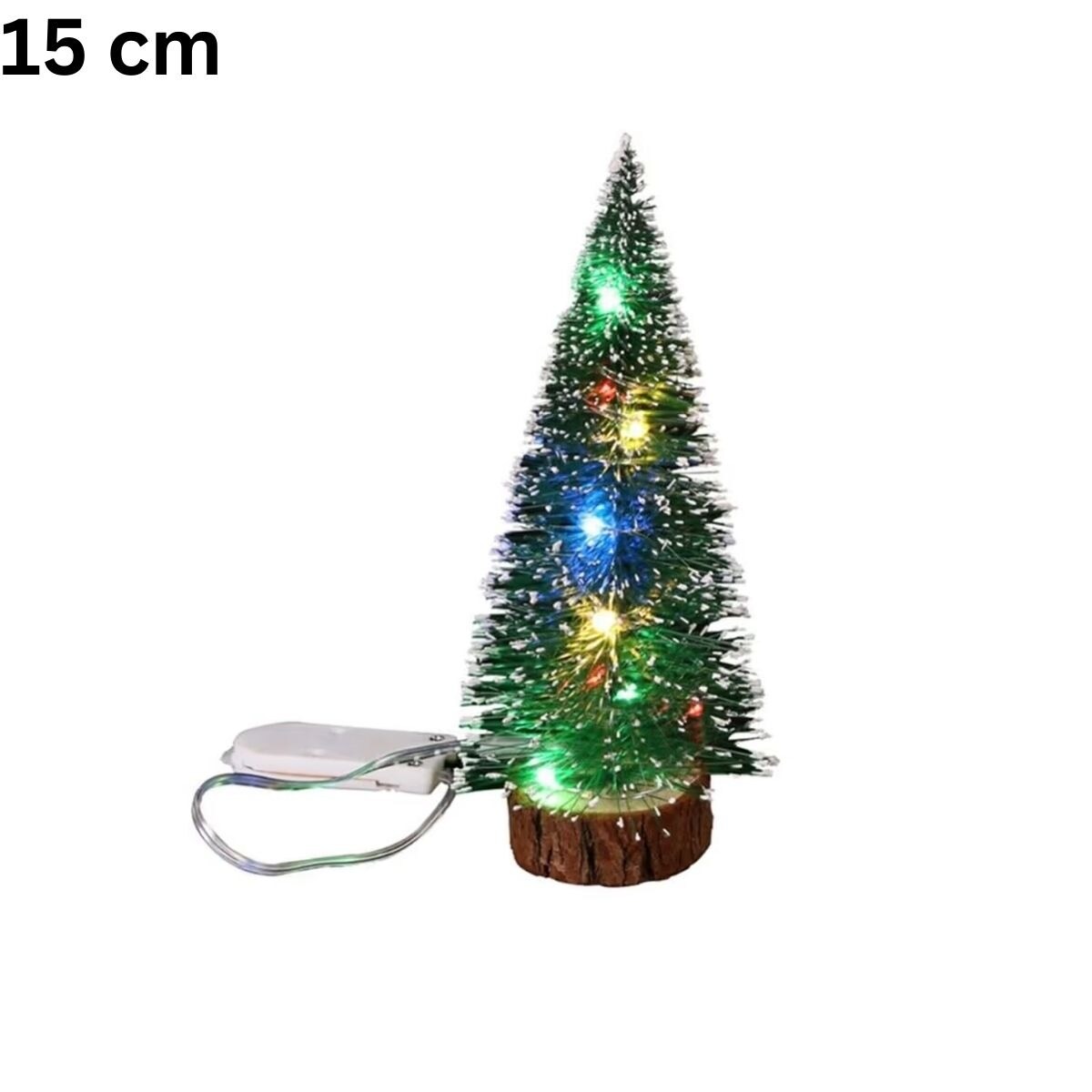 15 cm. Mini Christmas Tree with LED Lights Ornaments