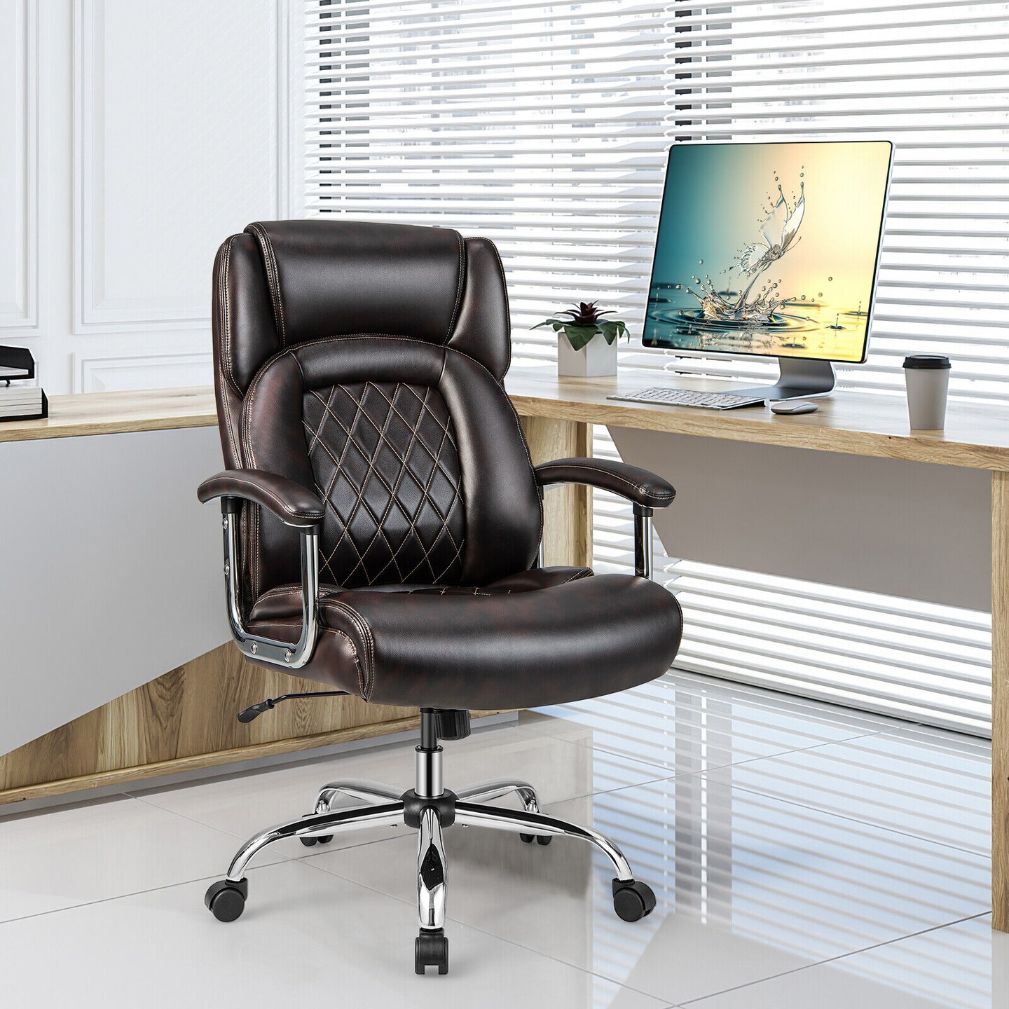 Office chair with online metal base