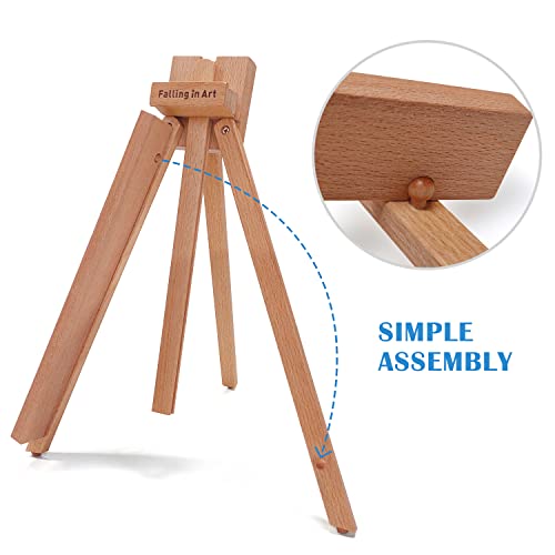 Falling in Art Beechwood 25 Tabletop Easel Display Stand for Painting -  Holding Canvas Up to 22 1/2 Inches High, A-Frame Artist Tripod with Rubber