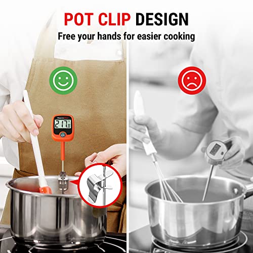 ThermoPro TP509 Candy Thermometer with Pot Clip, Instant Read Meat Analog  Thermometer with LCD, Cooking Oil Thermometer Deep Frying Thermometer for