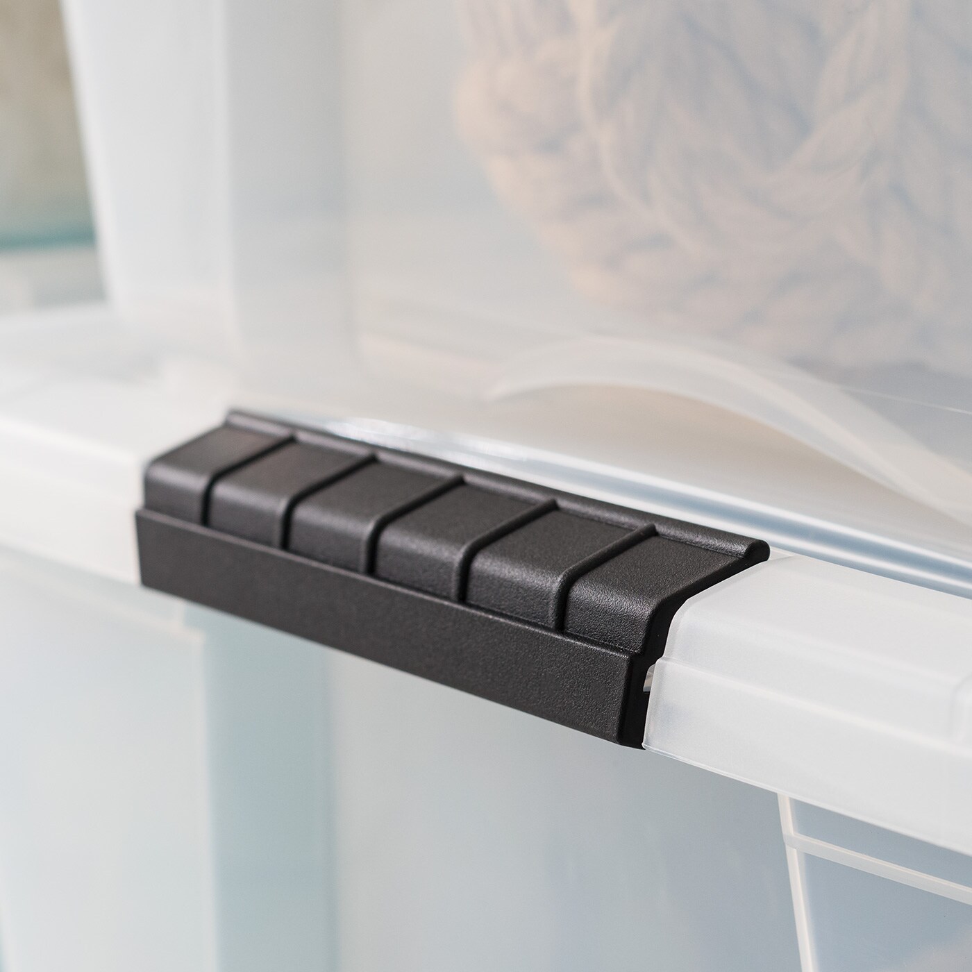 IRIS USA 53 Quart Stackable Plastic Storage Bins with Lids and Latching Buckles, 6 Pack - Clear, Containers with Lids and Latches, Durable Nestable Closet and Garage Totes, Organizing Tub Boxes