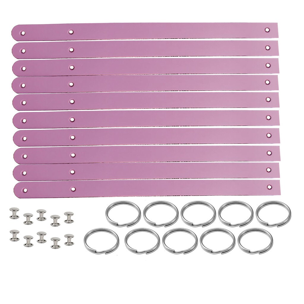 1/2" Blank Leather Keychains Kit - 10 Pre-Cut Blank Keyrings for Stamping & Engraving