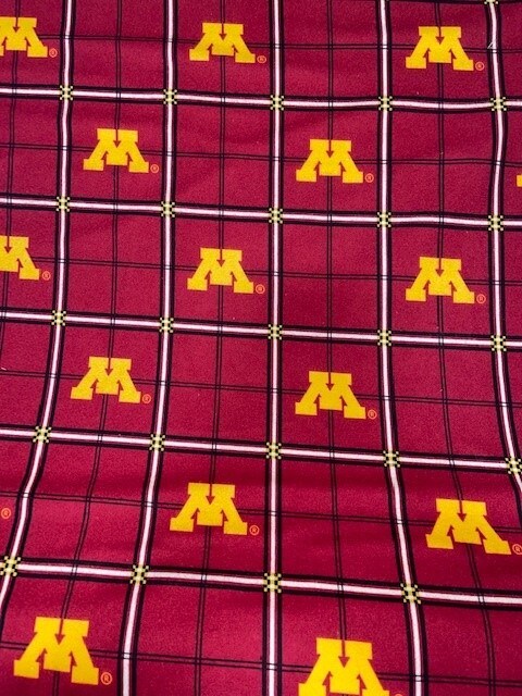 Sykel Enterprises-University of Minnesota Flannel Fabric-Minnesota Golden Gophers Plaid Cotton Flannel Fabric