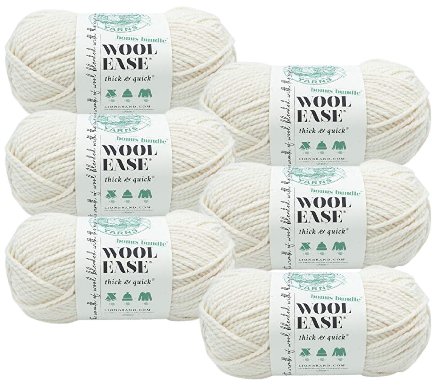 Lion Brand Wool-Ease Thick and Quick Yarn - 6 Pack (Fisherman