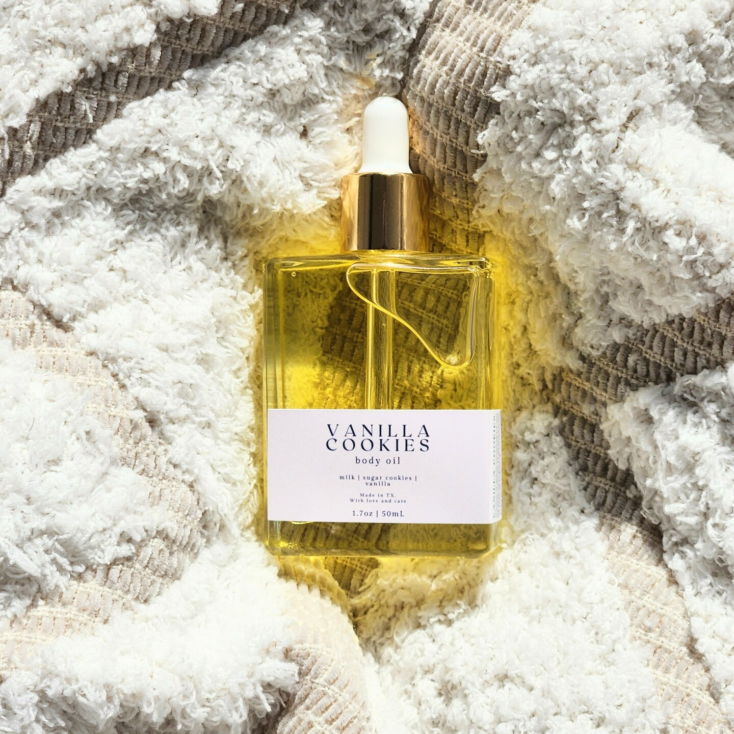 Body Oil - Vanilla Cookies Scented body oil for dry skin, winter skincare | MakerPlace by Michaels