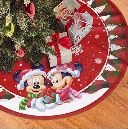 Skirt for a Christmas Tree Merry Christmas 36-Inch Tree Skirt,Red Tree Mat Decor for Christmas Xmas Happy New Year Festive Holiday Party Decorations