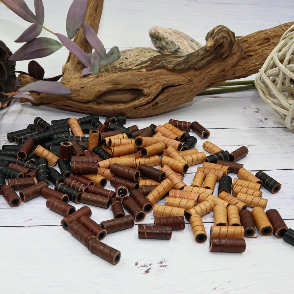 150 PCs Leather Tube Beads for Jewelry Making for Adults