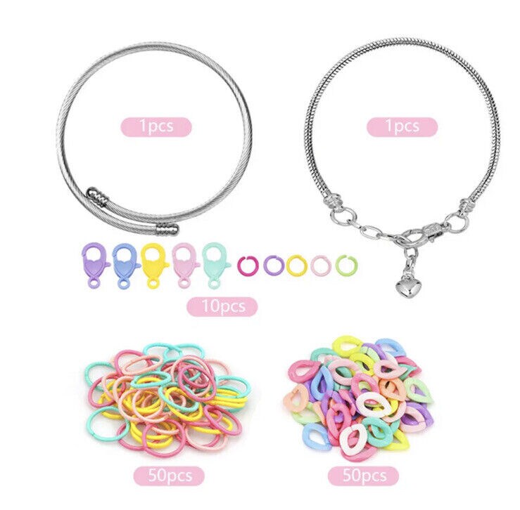 Kitcheniva 180 Pcs Girls Bracelet Making DIY Kit Beads Charms Pendant Crafts