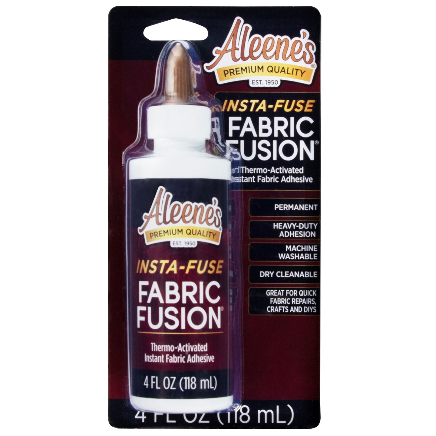Aleene&#x27;&#x27;s Insta-Fuse Fabric Fusion Thermo-Activated Instant Fabric Adhesive 4 fl. oz.