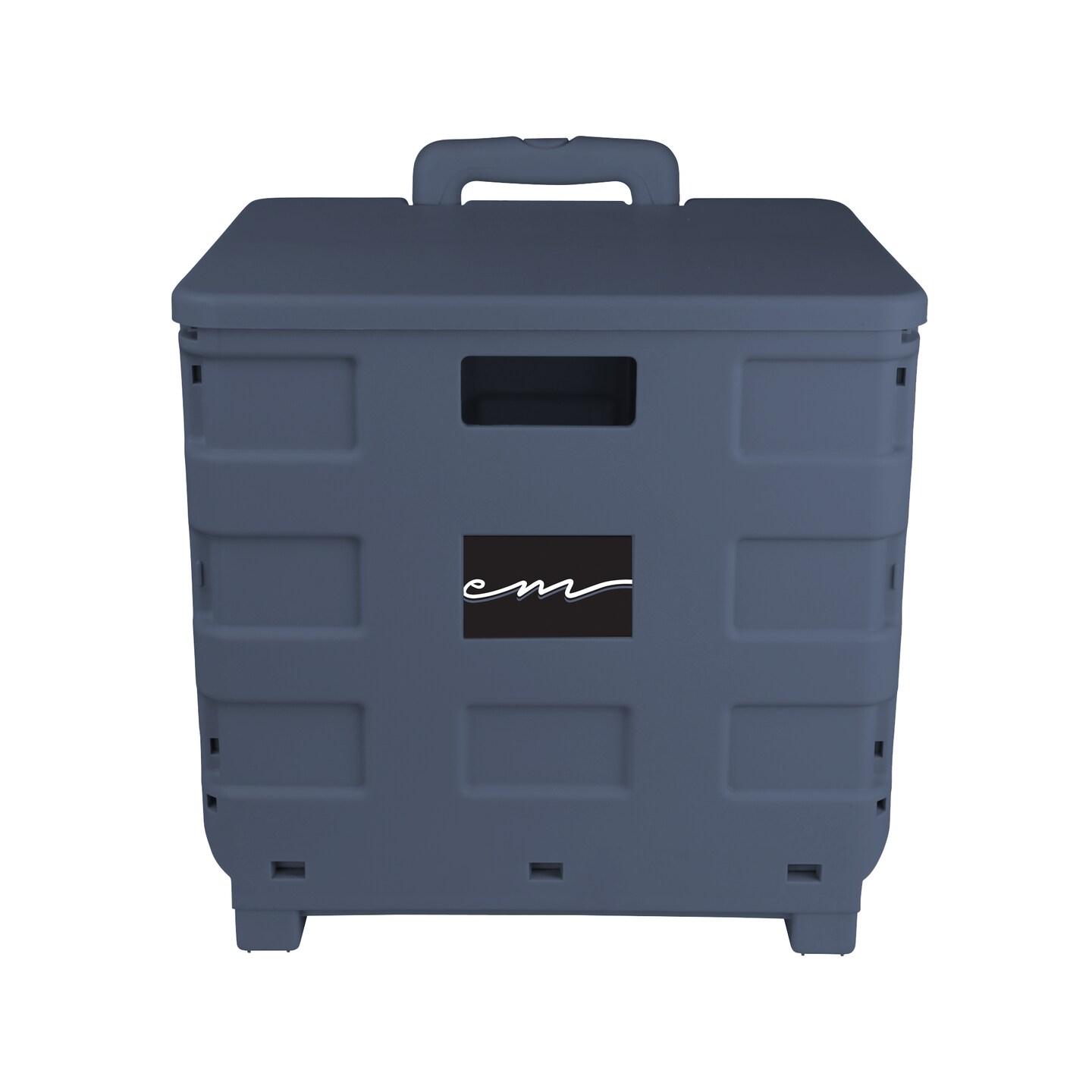 Collapsible Plastic Rolling Craft Cart, Blue