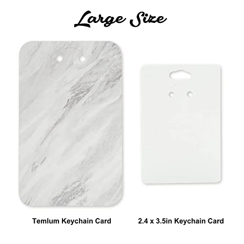 Temlum 100 Pcs Keychain Display Cards with Self-Sealing Bags, 3&#x27;&#x27; x 4.7&#x27;&#x27; Keychain Cards Holder for Display Keyring Cards Jewelry Packaging Supplies (Marble)