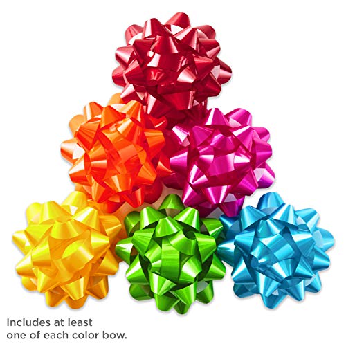 Hallmark Bright Gift Bow Assortment (36 Bows) Red, Pink, Orange, Green, Teal, Yellow for Birthdays, Weddings, Baby / Bridal Showers, Christmas, Hanukkah