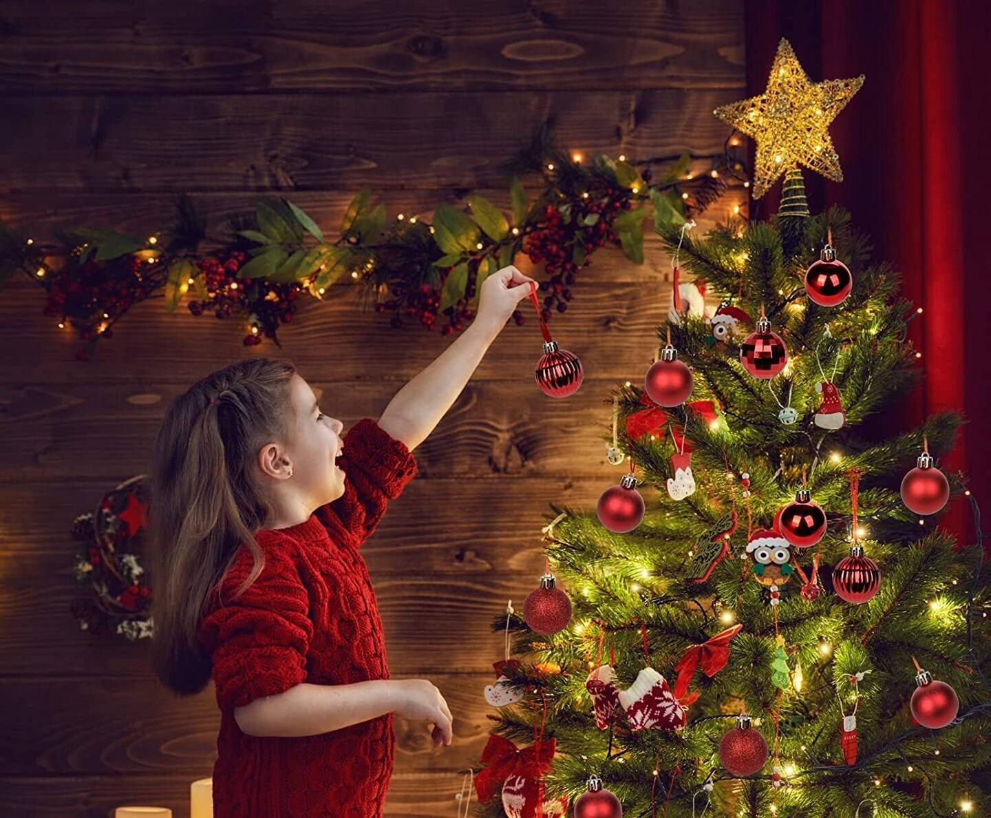 4 cm. Shatterproof Christmas Balls Tree Ornament 36 pcs