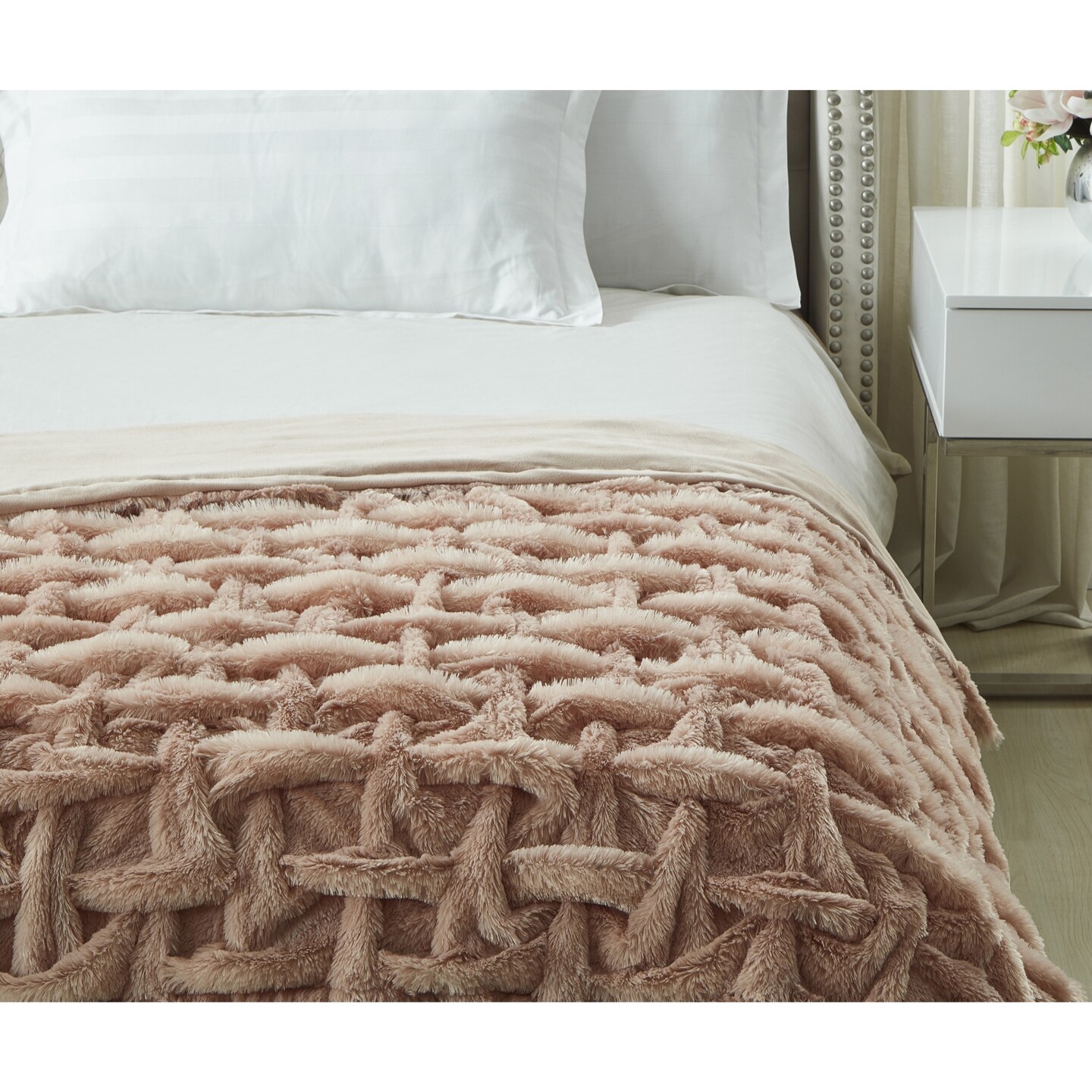 Armandie Stitched Faux Fur Throw