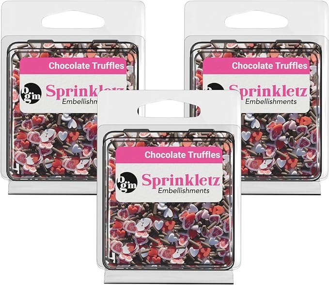 Buttons Galore Sprinkletz DIY Craft Embellishment Polymer Clay Pieces For Slime &#x26; Crafts 36 Grams - 3 Packs of Chocolate Truffles