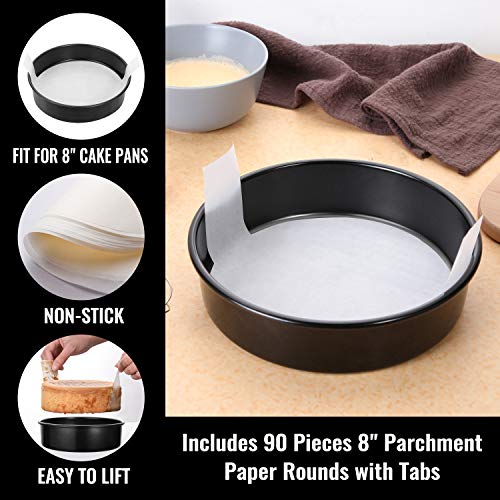 Non-stick Parchment Paper Rounds With Lift Tabs For Easy Baking